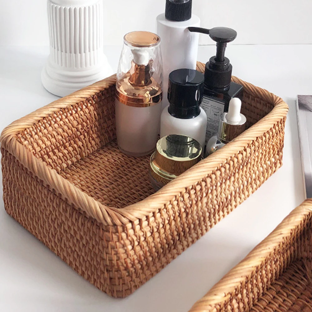 Natural Rattan Storage Basket Handmade No Burrs Holder For Bread Fruit Wicker Decoration Organizer For Home Bathroom Living Room
Natural Rattan Storage Basket Handmade No Burrs Holder For Bread Fruit Wicker Decoration Organizer For Home Bathroom Living Room