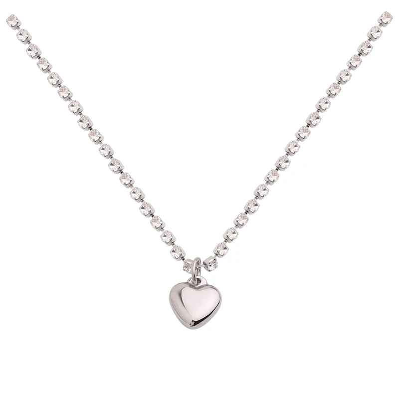 Kpop New Fashion Heart Necklace Women Simple Zirconia Chain Korean Style Statement Charm Choker Necklace Pendant Jewellery 2020
Kpop New Fashion Heart Necklace Women Simple Zirconia Chain Korean Style Statement Charm Choker Necklace Pendant Jewellery 2020