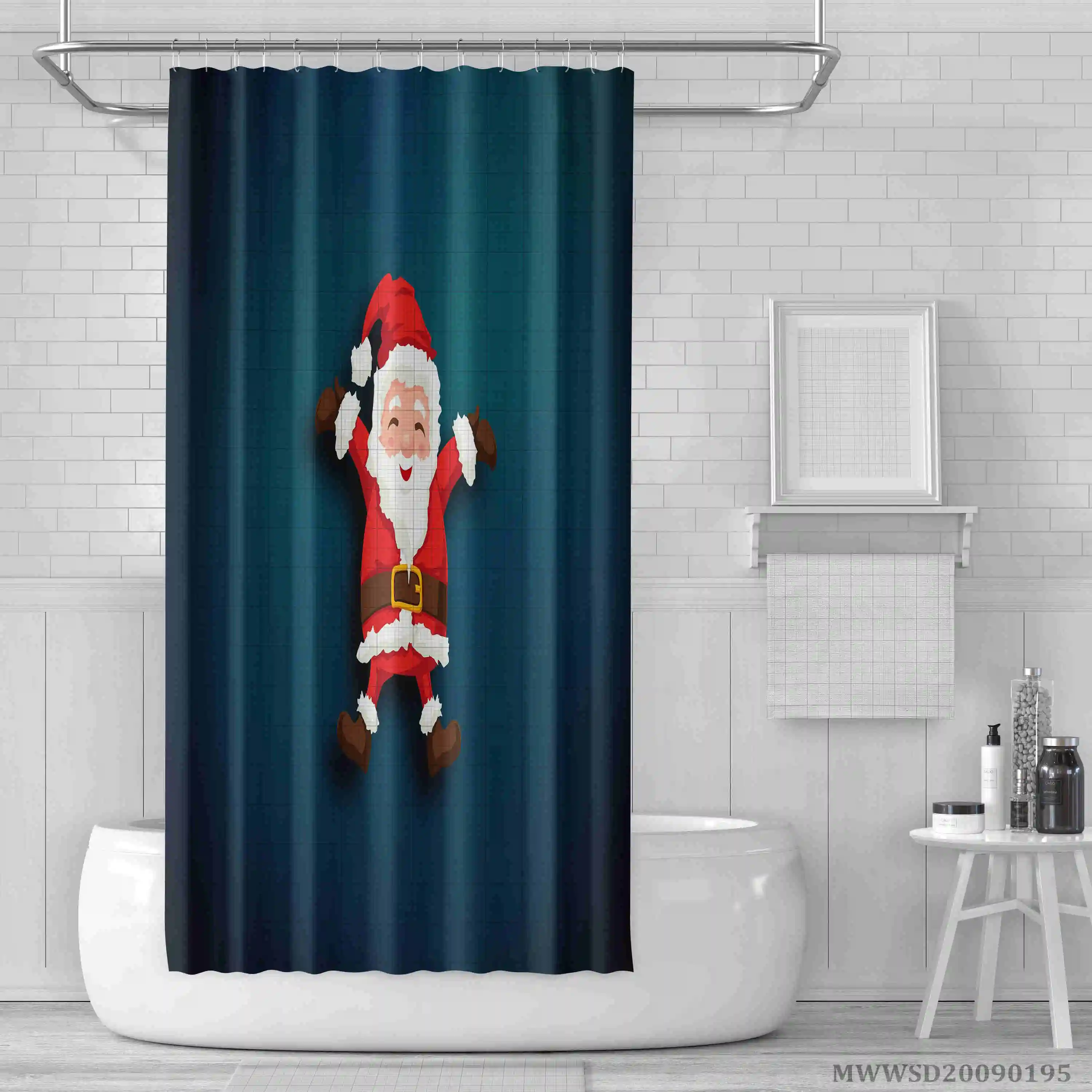 Рождественская, новогодняя декоративная занавеска для душа с оленями и Санта-Клаусом, занавеска для ванной из полиэстера с 12 крючками
Рождественская, новогодняя декоративная занавеска для душа с оленями и Санта-Клаусом, занавеска для ванной из полиэстера с 12 крючками