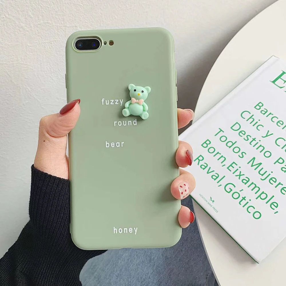 Милый чехол для телефона с 3D рисунком пары iPhone 6 6s 6Plus Plus 7 8 X XS MAX XR Мягкая