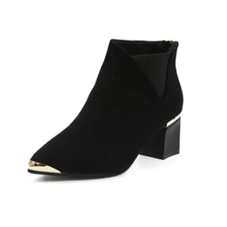 Autumn and winter Martin boots women's new fashion naked boots metal pointed mid-heel ankle boot comfortable thick heel hot sale
Autumn and winter Martin boots women's new fashion naked boots metal pointed mid-heel ankle boot comfortable thick heel hot sale