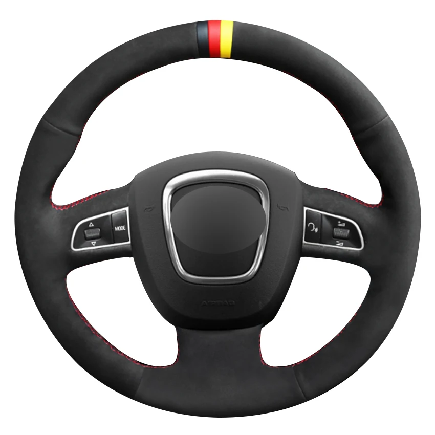 Черная замшевая флейта для Audi A3 (8P) 2008 2013 A4 (B8) 2010 A5 A6 (C6) 2007 2011|Чехлы на руль| |