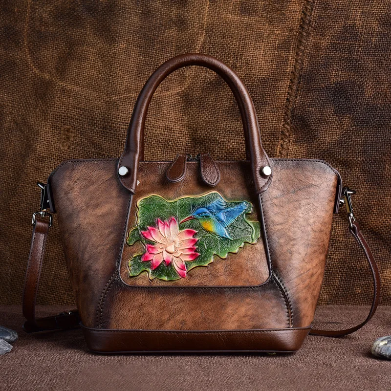 The new stylish head layer cowhy women's bag retro laminate hand-colored national style hand-held sloping cross-shoulder bag
The new stylish head layer cowhy women's bag retro laminate hand-colored national style hand-held sloping cross-shoulder bag