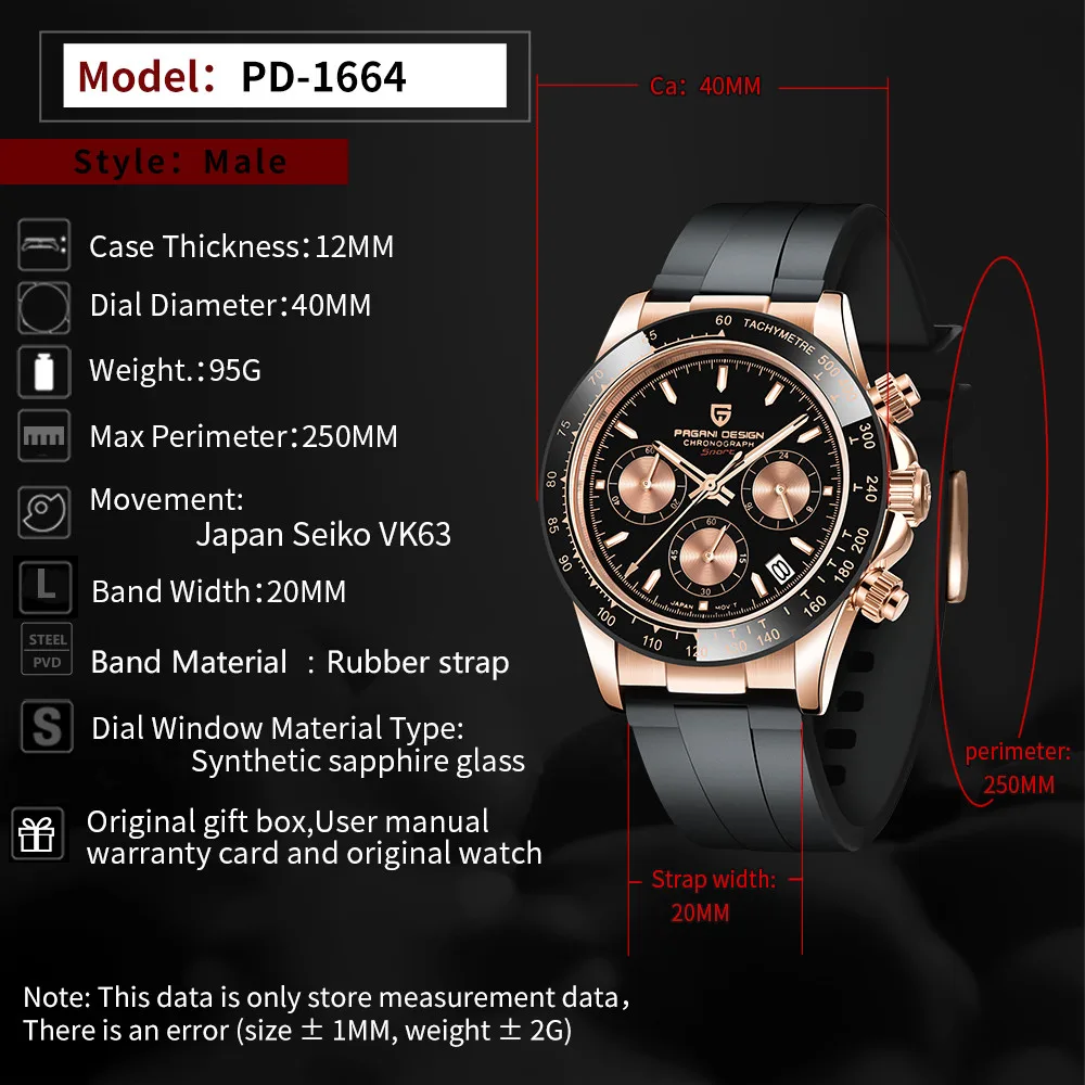 PAGANI DESIGN Top Brand Sport Watches Silicone Quartz 100M Waterproof Mens watches VK63 Luminous Sapphire Watch men reloj hombre
PAGANI DESIGN Top Brand Sport Watches Silicone Quartz 100M Waterproof Mens watches VK63 Luminous Sapphire Watch men reloj hombre
