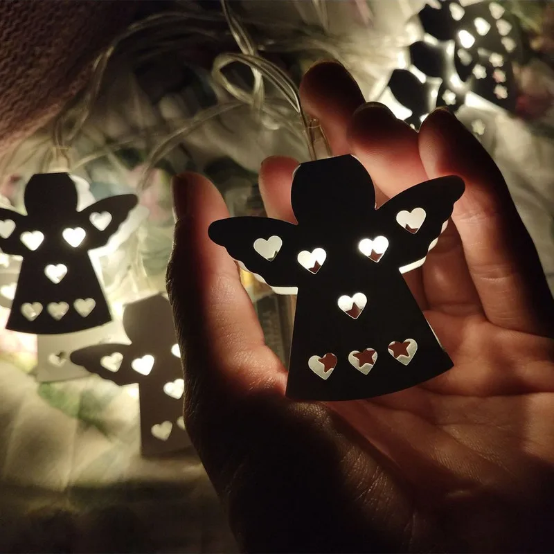 Angel LED String Lights Waterproof Leds Light for Window Decoration Heart Stars Battery Power Outdoor Ornament Fairy Lamp Luces
Angel LED String Lights Waterproof Leds Light for Window Decoration Heart Stars Battery Power Outdoor Ornament Fairy Lamp Luces