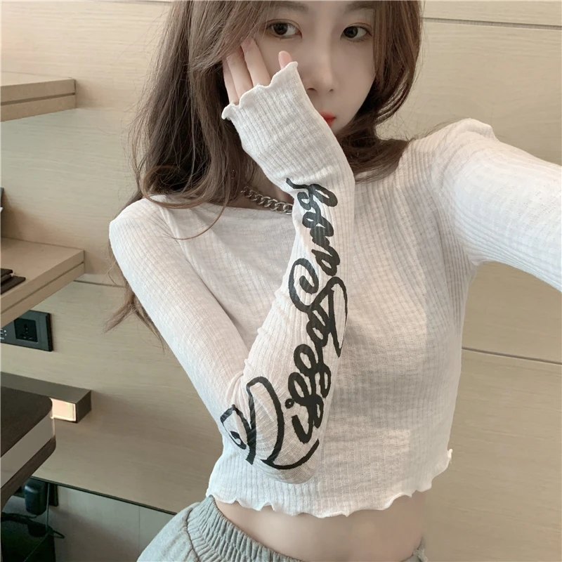 gang feng Slim Fit Printed Bottoming Shirt Female Underwear Spring and Autumn and Winter All-Matching Western Style Sexy T-shirt 
gang feng Slim Fit Printed Bottoming Shirt Female Underwear Spring and Autumn and Winter All-Matching Western Style Sexy T-shirt