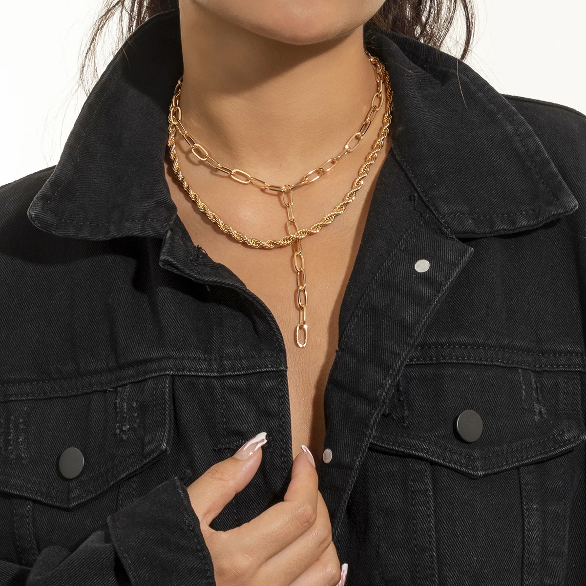 Classic Punk Chunky Twisted Chain Choker Necklace For Women Gothic Basic Chain Tassel Pendant Collier Vintage Multilayer Jewelry
Classic Punk Chunky Twisted Chain Choker Necklace For Women Gothic Basic Chain Tassel Pendant Collier Vintage Multilayer Jewelry