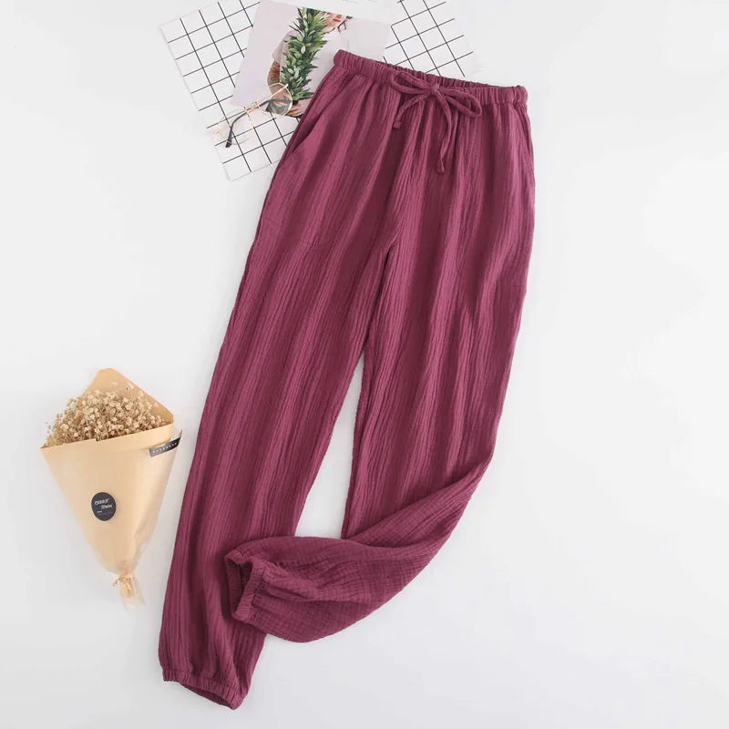 Japanese pajamas men and women spring and autumn home pants cotton washed double gauze loose comfortable trousers casual pants
Japanese pajamas men and women spring and autumn home pants cotton washed double gauze loose comfortable trousers casual pants