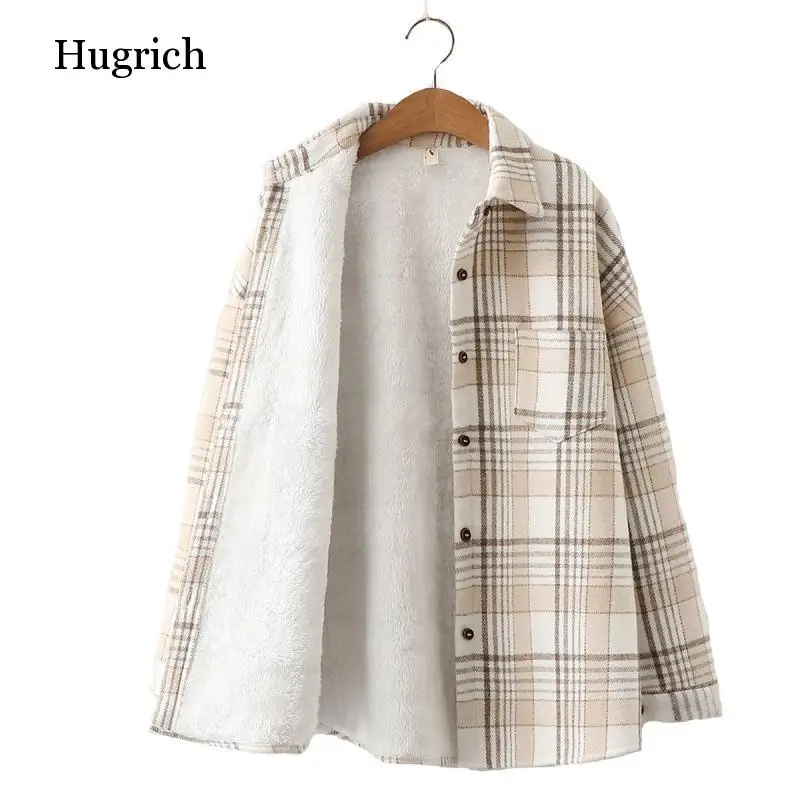 2021 Fashion Thick Velvet Plaid Shirts Women Winter Keep Warm Blouses and Tops New Casual Slim Female Clothes Outwear
2021 Fashion Thick Velvet Plaid Shirts Women Winter Keep Warm Blouses and Tops New Casual Slim Female Clothes Outwear