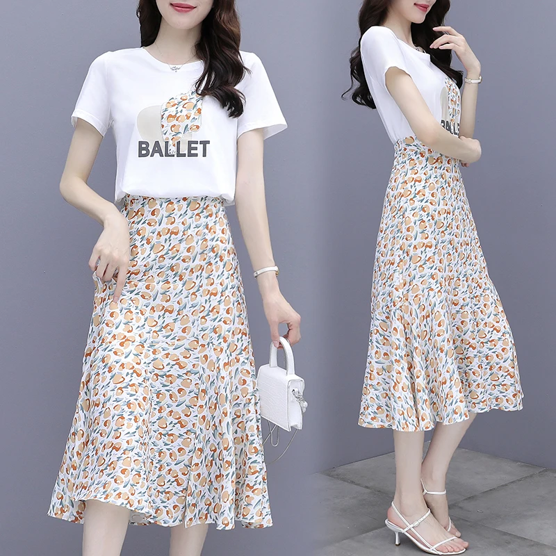 Long Skirt Women For 2021 Summer Lady Korean Style two-piece Dress suit Chiffon floral High Waist Midi Skirt Female
Long Skirt Women For 2021 Summer Lady Korean Style two-piece Dress suit Chiffon floral High Waist Midi Skirt Female