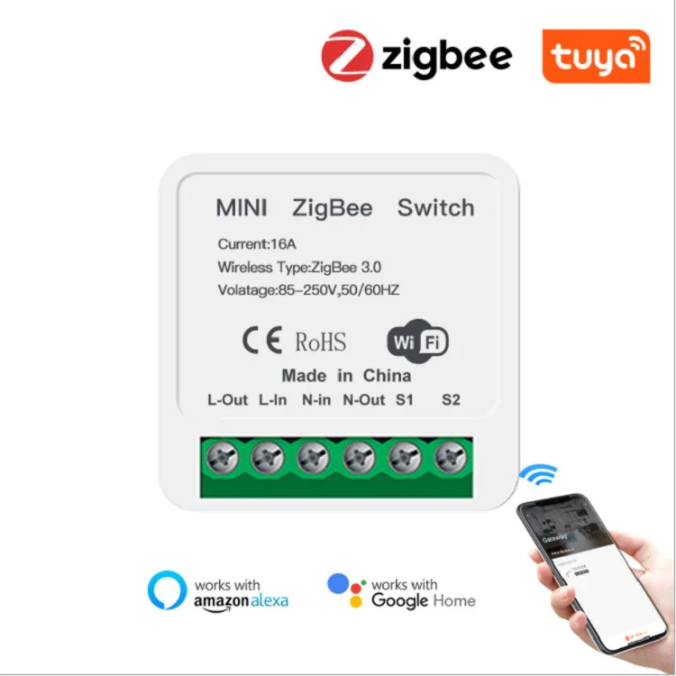 ZigBee Smart Mini Switch Graffiti Mobile App Voice Control on-off Device Support 2-way Control to Cooperate With Alexa Google
ZigBee Smart Mini Switch Graffiti Mobile App Voice Control on-off Device Support 2-way Control to Cooperate With Alexa Google