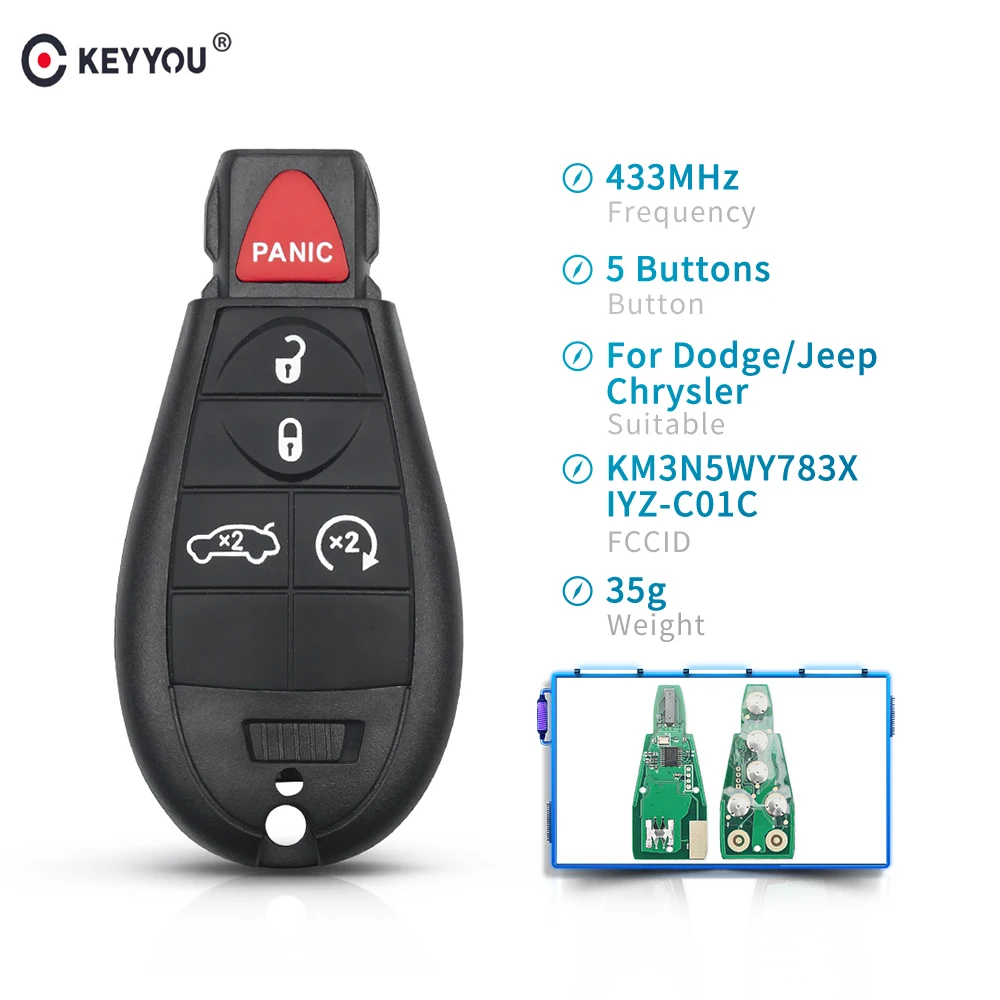 KEYYOU For Chrysler Jeep Dodge Vehicle Charger Challenger Durango Grand Caravan 433Mhz Remote Smart Key Fob IYZ-C01C M3N5WY783X
KEYYOU For Chrysler Jeep Dodge Vehicle Charger Challenger Durango Grand Caravan 433Mhz Remote Smart Key Fob IYZ-C01C M3N5WY783X