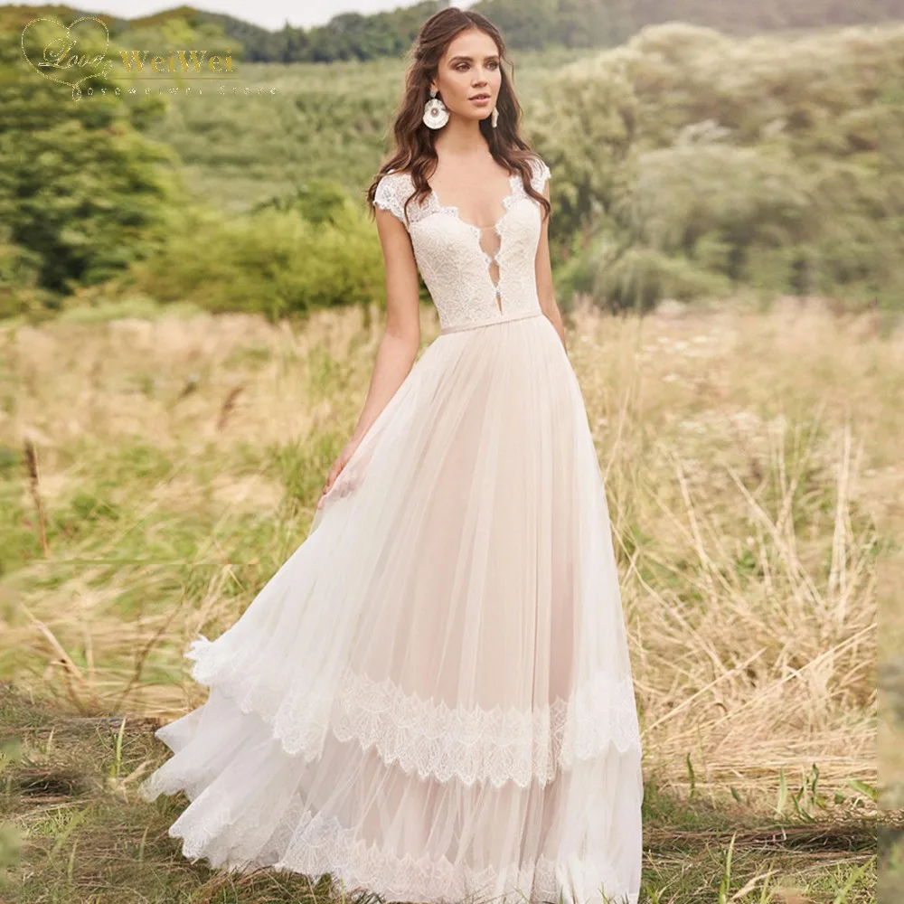 Bohemian Vintage Wedding Dresses V Neck Sweep Train Off Shoulder Lace Buttons Custom Plus Size Bridal Gowns Vestidos De Novia
Bohemian Vintage Wedding Dresses V Neck Sweep Train Off Shoulder Lace Buttons Custom Plus Size Bridal Gowns Vestidos De Novia