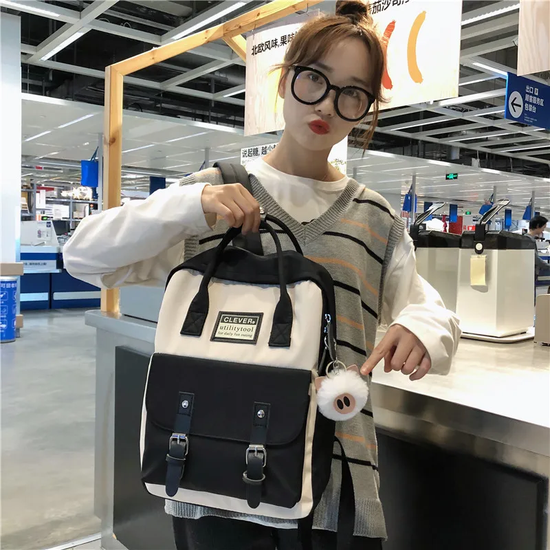 Fashion School Bag For Girl Teenage Leisure Shoulder Bag 15 Inch Laptop Backpack Women Patchwork Nylon Schoolbag Female Rucksack
Fashion School Bag For Girl Teenage Leisure Shoulder Bag 15 Inch Laptop Backpack Women Patchwork Nylon Schoolbag Female Rucksack