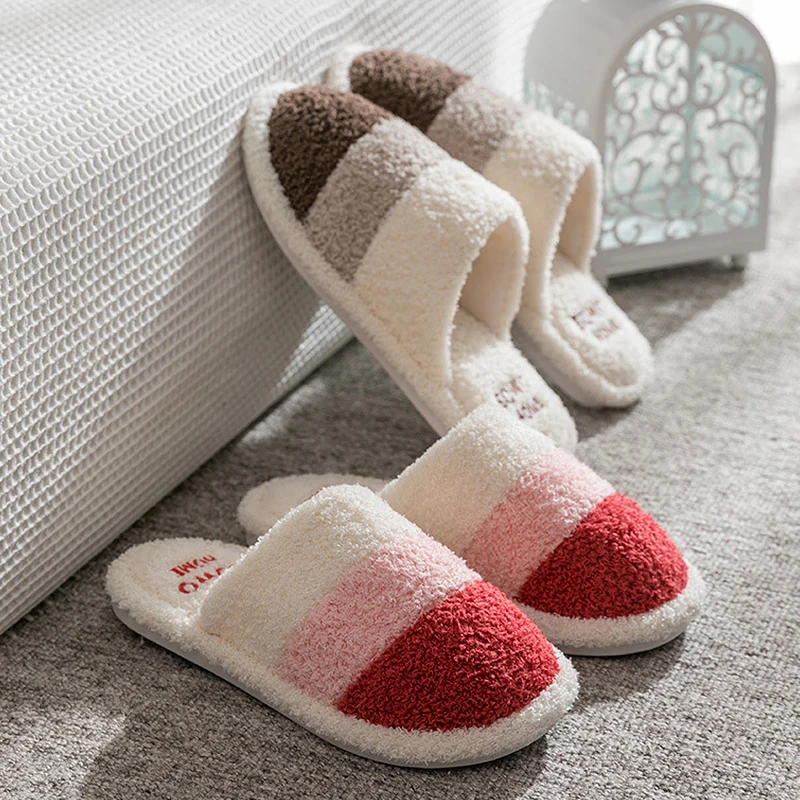 WEH Slippers Warm Winter Men Mixed Colors Indoor Slippers Suede Velvet Fur Slippers Comfy Soft Bedroom couple stripe Shoes
WEH Slippers Warm Winter Men Mixed Colors Indoor Slippers Suede Velvet Fur Slippers Comfy Soft Bedroom couple stripe Shoes