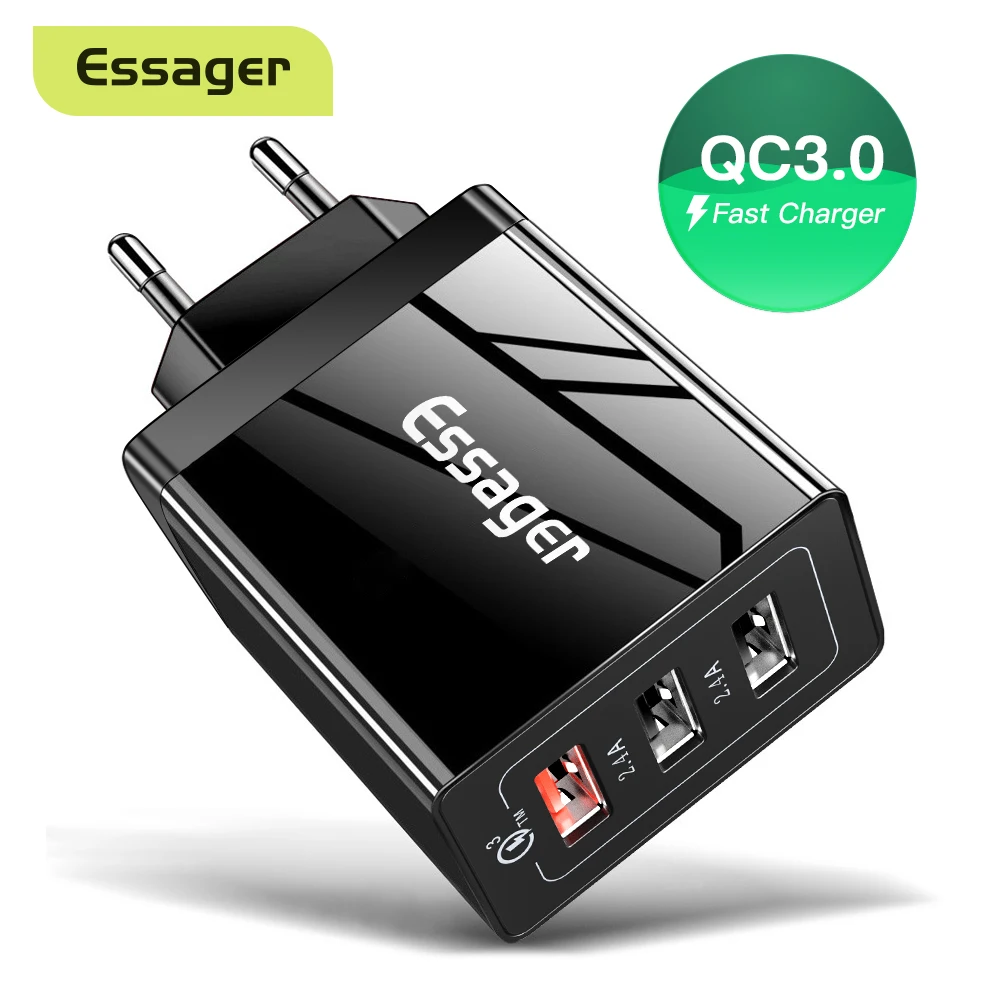 Essager 30W Quick Charge 3.0 USB Charger QC3.0 QC Fast Charger Multi Plug Wall Mobile Phone Charger for iPhone Samsung Xiaomi Mi
Essager 30W Quick Charge 3.0 USB Charger QC3.0 QC Fast Charger Multi Plug Wall Mobile Phone Charger for iPhone Samsung Xiaomi Mi