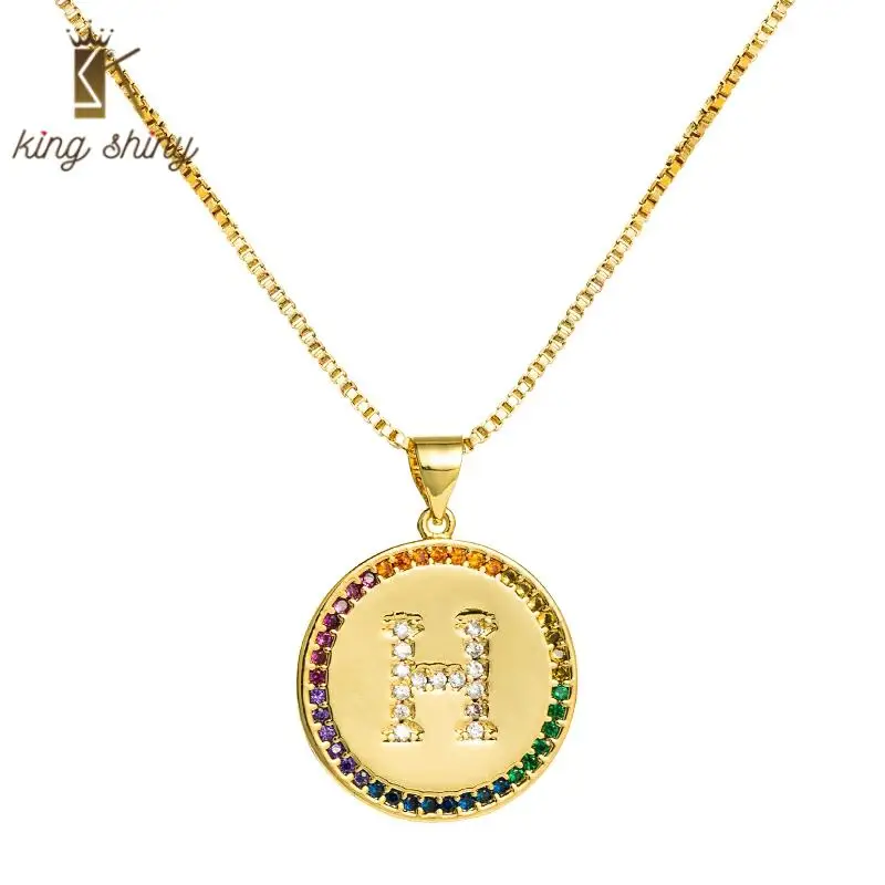 Korean Elegant Multi Color Cubic Zirconia Letter Pendant Necklace Charm Geometric Round Choker Necklace Birthday Gifts for Girls
Korean Elegant Multi Color Cubic Zirconia Letter Pendant Necklace Charm Geometric Round Choker Necklace Birthday Gifts for Girls