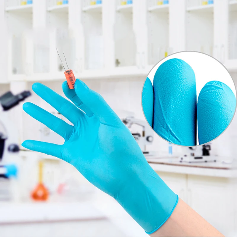 100pcs Disposable nitrile gloves Non-slip acid alkali resistant protective gloves For kitchen Laboratory inspection 
100pcs Disposable nitrile gloves Non-slip acid alkali resistant protective gloves For kitchen Laboratory inspection