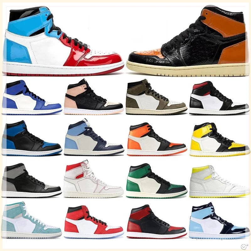 

2021 New 1 High OG Bred Toe Chicago Banned Fearless Royal Basketball Shoes Men 1s Shattered Backboard Shadow Obsidian Sneakers