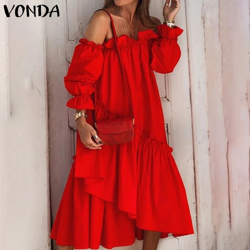 Sexy Off Shoulder Lace Pleated Summer Dress Women Long Sleeve Irregular Hem Dress VONDA 2021 Bohemian Robe Midi Length Vestidos
Sexy Off Shoulder Lace Pleated Summer Dress Women Long Sleeve Irregular Hem Dress VONDA 2021 Bohemian Robe Midi Length Vestidos