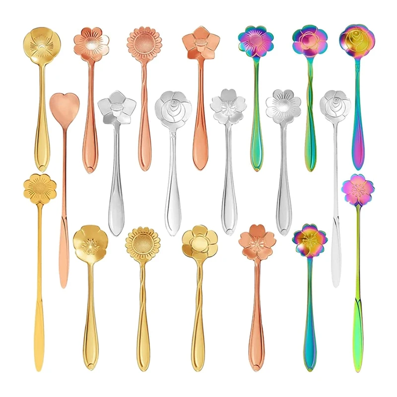 New 20 Pcs Flower Spoon Set,Stainless Steel Spoon,Reusable Stirring Spoon for Coffee,Tea,Cake,Dessert,Ice Cream(4.9&7 Inch)
New 20 Pcs Flower Spoon Set,Stainless Steel Spoon,Reusable Stirring Spoon for Coffee,Tea,Cake,Dessert,Ice Cream(4.9&7 Inch)