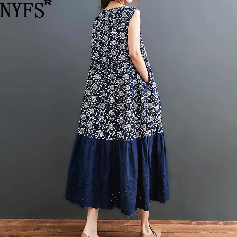 NYFS Summer Dress 2021 New loose Woman Dress Vintage Printing Patchwork Sleeveless Dress Vestido de mujer Robe Elbise
NYFS Summer Dress 2021 New loose Woman Dress Vintage Printing Patchwork Sleeveless Dress Vestido de mujer Robe Elbise