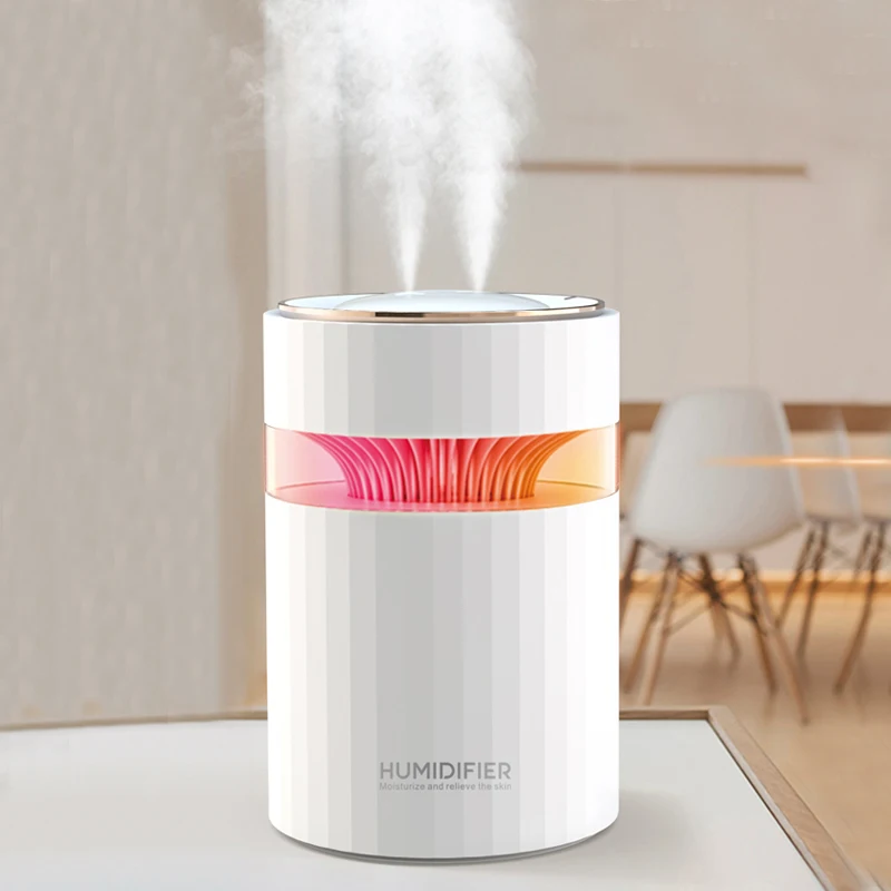 

Double Nozzle USB Air Humidifier 900ML Water Capacity Cool Mist Maker Fogger with Colorful Nightlight Ultrasonic Humidificador