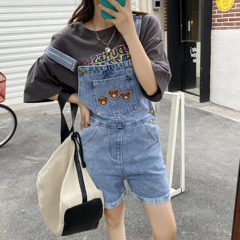 New Summer Kawaii Women Playsuits High Waist Cute Bear Overalls Female Streetwear Casual Rompers Denim Bib Shorts Mujer
New Summer Kawaii Women Playsuits High Waist Cute Bear Overalls Female Streetwear Casual Rompers Denim Bib Shorts Mujer