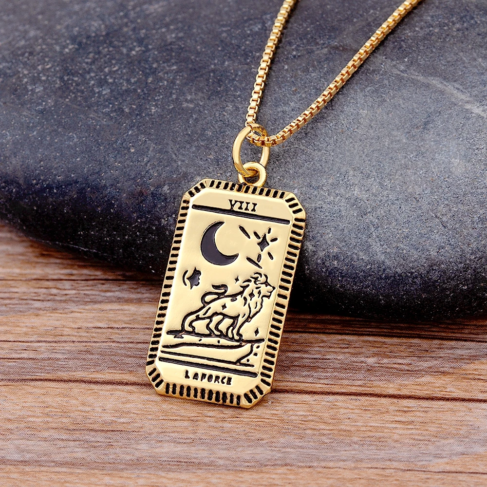 New Arrival Tarot Card Necklaces For Women Friend Gold Plated World Sun Moon Eye Luna Pendant Necklace Gothic Vintage Jewelry
New Arrival Tarot Card Necklaces For Women Friend Gold Plated World Sun Moon Eye Luna Pendant Necklace Gothic Vintage Jewelry
