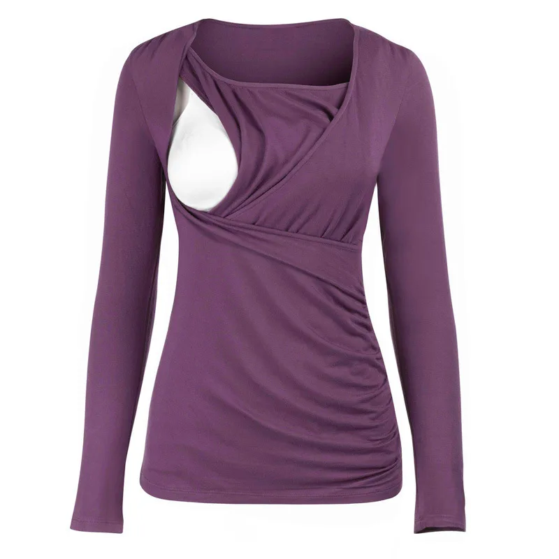 2021 New Round Neck Long Sleeve Slim Maternity T-shirt Nursing Clothes Top Pure Color Simple Nursing Wear
2021 New Round Neck Long Sleeve Slim Maternity T-shirt Nursing Clothes Top Pure Color Simple Nursing Wear