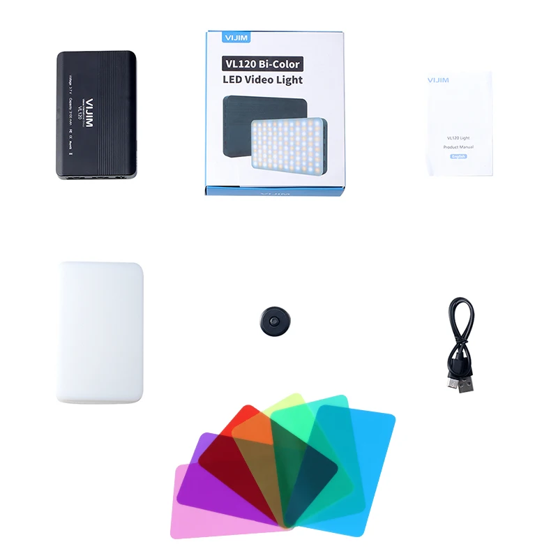 VIJIM VL120 Portable Fill Light Ultra Thin LED Dual Color Temperature Silicone Soft Light Lampshade Vlog Light 6 Color Get RGB 
VIJIM VL120 Portable Fill Light Ultra Thin LED Dual Color Temperature Silicone Soft Light Lampshade Vlog Light 6 Color Get RGB