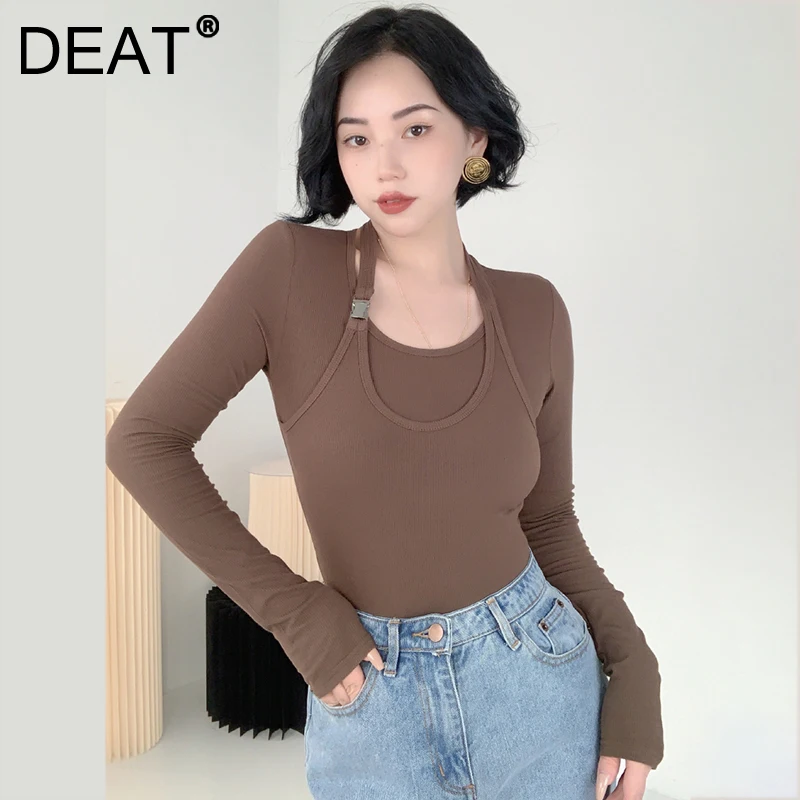 DEAT 2021 Women Early Autumn New Korean Style Versatile Simple Black Solid Color Long Sleeved Knitted Tops 7I0577
DEAT 2021 Women Early Autumn New Korean Style Versatile Simple Black Solid Color Long Sleeved Knitted Tops 7I0577