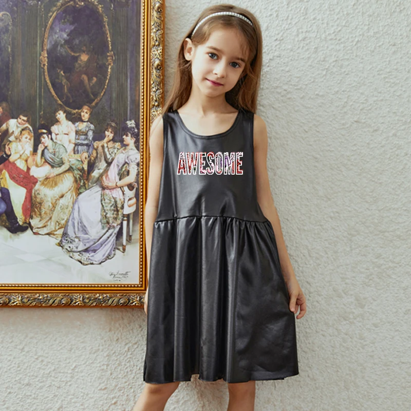 Модная летняя одежда из искусственной кожи для девочек, юбка без рукавов с принтом, Повседневная мода
Модная летняя одежда из искусственной кожи для девочек, юбка без рукавов с принтом, Повседневная мода