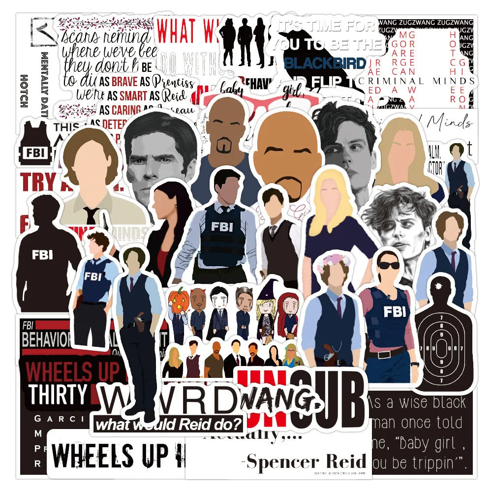 TD ZW 50Pcs/lot US Classic TV Show Criminal Minds Stickers for Car Laptop Motor Skateboard PVC Waterproof Decal Stickers
TD ZW 50Pcs/lot US Classic TV Show Criminal Minds Stickers for Car Laptop Motor Skateboard PVC Waterproof Decal Stickers