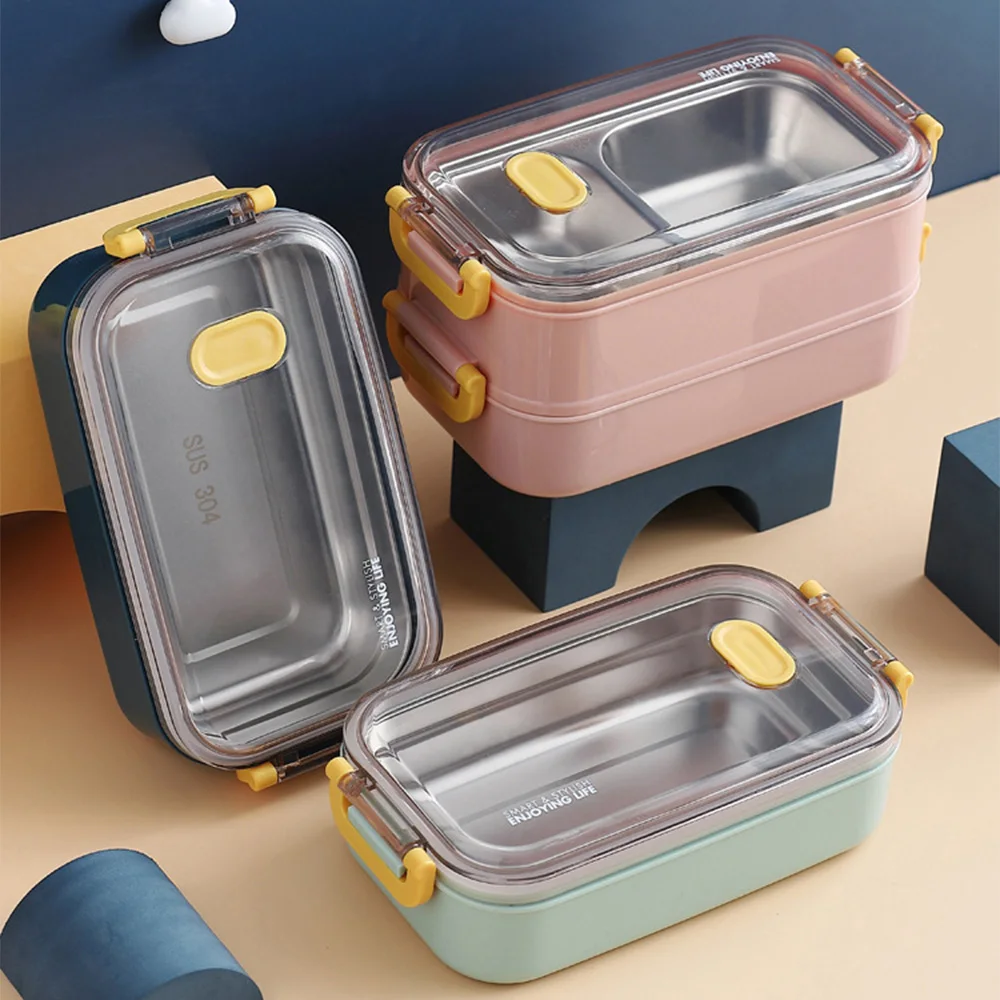 Lunch Food Box Double Deck Fresh-Keeping Box 304 Stainless Steel Food Container Office Workers Students For Kitchen Accessories
Lunch Food Box Double Deck Fresh-Keeping Box 304 Stainless Steel Food Container Office Workers Students For Kitchen Accessories