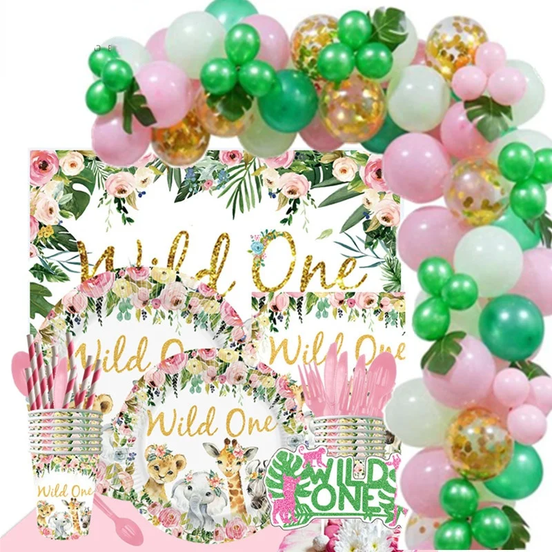 Pink Wild One Birthday Party Balloon Jungle Safari Party Forest Decoration Girls First 1st Birthday Safari Jungle Party Supplies
Pink Wild One Birthday Party Balloon Jungle Safari Party Forest Decoration Girls First 1st Birthday Safari Jungle Party Supplies