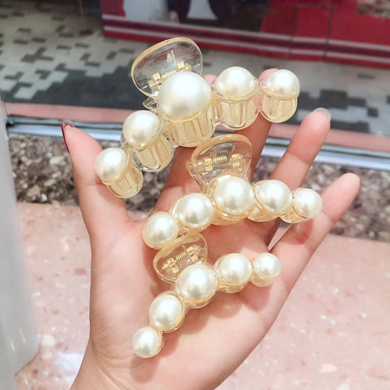 Women Large Rhinestone Pearl Hair Clip Crab Transparent Plastic Hair Clamp Claw Girl Hairpins Hairgrip Barrette Hair Accessories
Women Large Rhinestone Pearl Hair Clip Crab Transparent Plastic Hair Clamp Claw Girl Hairpins Hairgrip Barrette Hair Accessories
