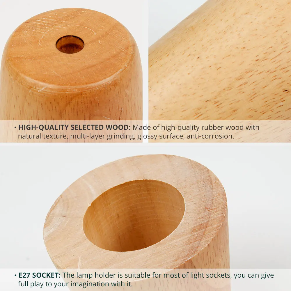 Wood Lamp Holder Wooden Pendant Lights Socket LED Light Socket Nordic Simple Lamp Base for DIY Accessories Dining room Light E27
Wood Lamp Holder Wooden Pendant Lights Socket LED Light Socket Nordic Simple Lamp Base for DIY Accessories Dining room Light E27