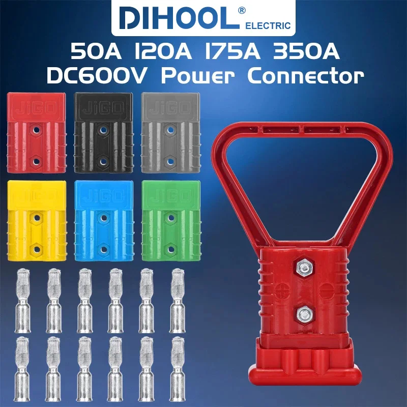 50A 120A 175A 200A 350A DC 600V Power Connector Red Black Inverter Battery Quick Charging Plug Solar Caravan Unipolar Terminals
50A 120A 175A 200A 350A DC 600V Power Connector Red Black Inverter Battery Quick Charging Plug Solar Caravan Unipolar Terminals