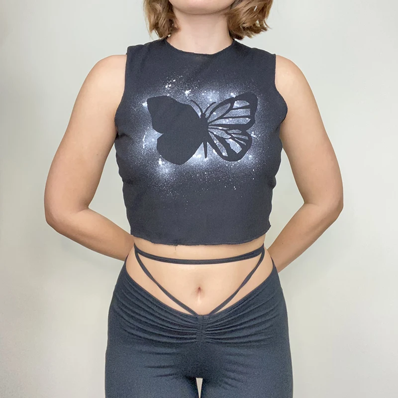 Hand-Painted Butterfly Print Summer Y2k Crop Tank Top For Girls Sleeveless Women Clothes Shirt 2021Casual Tank Pullover Vest
Hand-Painted Butterfly Print Summer Y2k Crop Tank Top For Girls Sleeveless Women Clothes Shirt 2021Casual Tank Pullover Vest