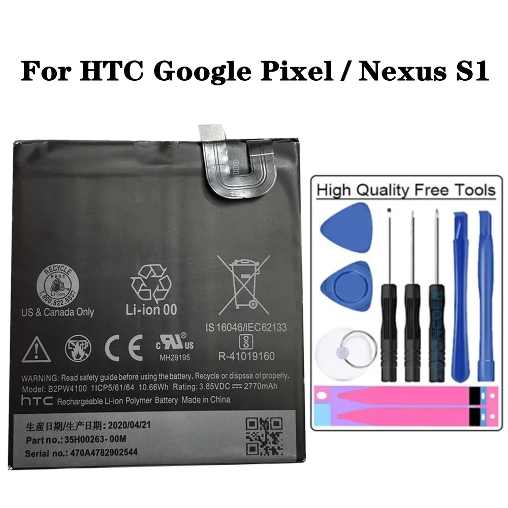 2770mAh B2PW4100 Replacement Battery For HTC Google Pixel / Nexus S1 High Quality Smartphone Batteries + Tools
2770mAh B2PW4100 Replacement Battery For HTC Google Pixel / Nexus S1 High Quality Smartphone Batteries + Tools