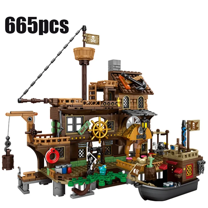 New 665Pcs Educational Building Blocks Toys For Kids Boys Girls DIY Birthday Present Island Wharf Pirate Ship Models Bricks
New 665Pcs Educational Building Blocks Toys For Kids Boys Girls DIY Birthday Present Island Wharf Pirate Ship Models Bricks