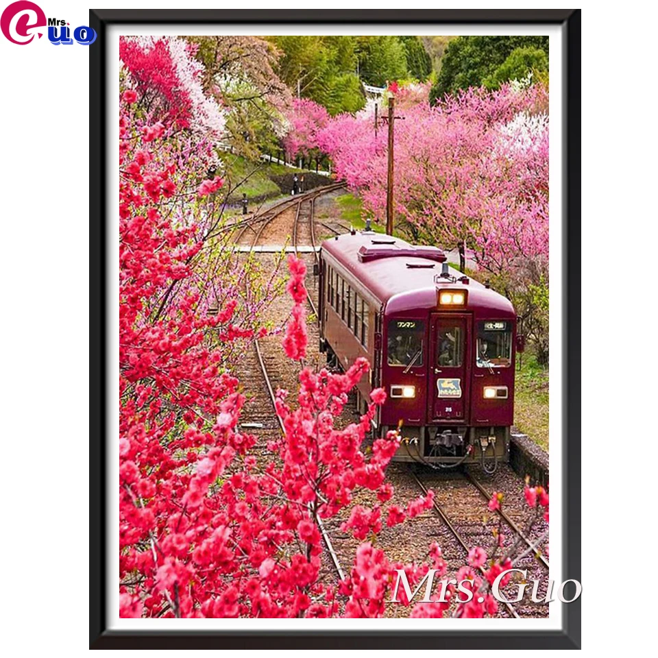 5d Diamond Art Embroidery Train Spring Flower Landscape Mosaic Full Square Rhinestones Diamond Painting Cross Stitch Home Decor
5d Diamond Art Embroidery Train Spring Flower Landscape Mosaic Full Square Rhinestones Diamond Painting Cross Stitch Home Decor
