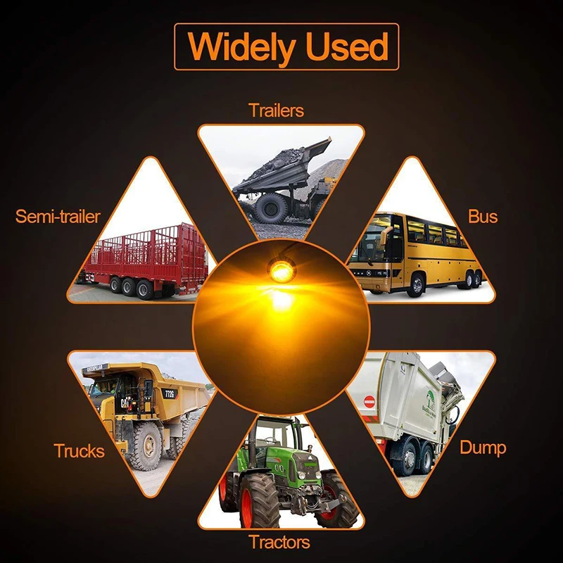 10pcs Marker 12V Lights 3/4 Small Round Amber LED Truck Button Lamps 28*21mm Professional
10pcs Marker 12V Lights 3/4 Small Round Amber LED Truck Button Lamps 28*21mm Professional