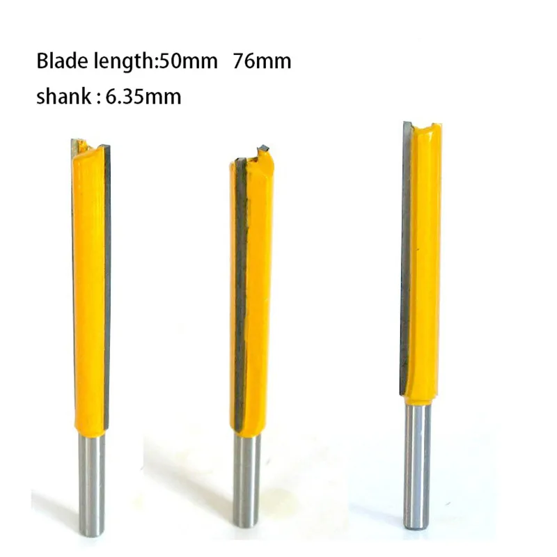 6.35mm Shank 50mm 76mm Long Straight Router Bit 1/4" Milling Cutting Diameter Edge Woodworking Trimming Cutter Knife | Инструменты