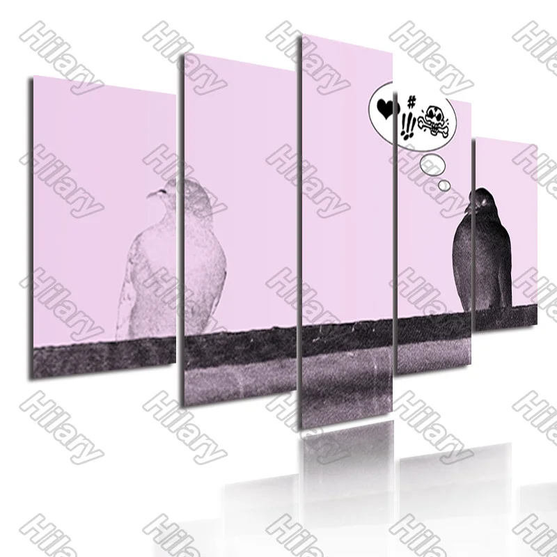 Poster Animal Black and White Birds Pink Canvas Painting 5Pcs Posters Painting Wall Art Decoration for Living Room Frameless
Poster Animal Black and White Birds Pink Canvas Painting 5Pcs Posters Painting Wall Art Decoration for Living Room Frameless