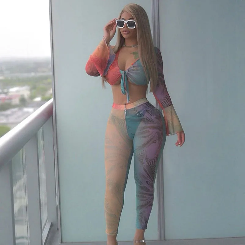 A&BHelenss Bandage Flare Sleeve Crop Top Fitness Pants for Women Summer Sexy Club Outfits Matching Sets Mesh Sheer Two Piece Set
A&BHelenss Bandage Flare Sleeve Crop Top Fitness Pants for Women Summer Sexy Club Outfits Matching Sets Mesh Sheer Two Piece Set