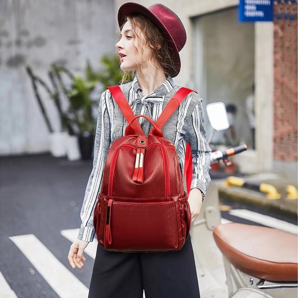 PU Leather Backpack Purse Women's Casual Shoulder Bag Cool Classic Zipper Female PU Leather School Bagpack Bag For Teenage Girls
PU Leather Backpack Purse Women's Casual Shoulder Bag Cool Classic Zipper Female PU Leather School Bagpack Bag For Teenage Girls
