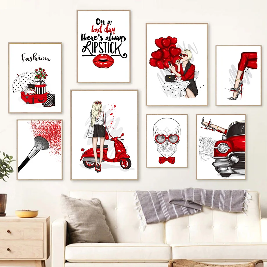 Red Balloon Lips Girl Makeup Trendy Salon Wall Art Canvas Painting Nordic Posters And Prints Wall Pictures For Living Room Decor 
Red Balloon Lips Girl Makeup Trendy Salon Wall Art Canvas Painting Nordic Posters And Prints Wall Pictures For Living Room Decor