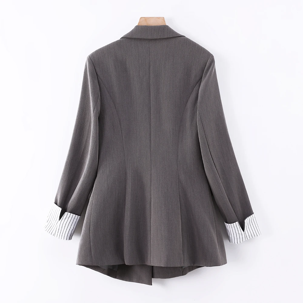 High Quality Women Solid Blazer Female Fashion Black Apricot Gray Spring Autumn Tops Coat New Arrival Outerwear Loose Jacket
High Quality Women Solid Blazer Female Fashion Black Apricot Gray Spring Autumn Tops Coat New Arrival Outerwear Loose Jacket